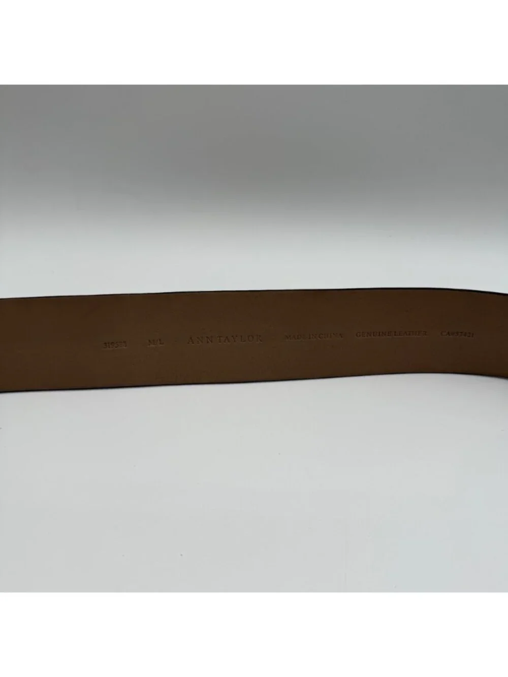 Ann Taylor Black & Metallic Genuine Suede Leather Wide Belt Size M / L